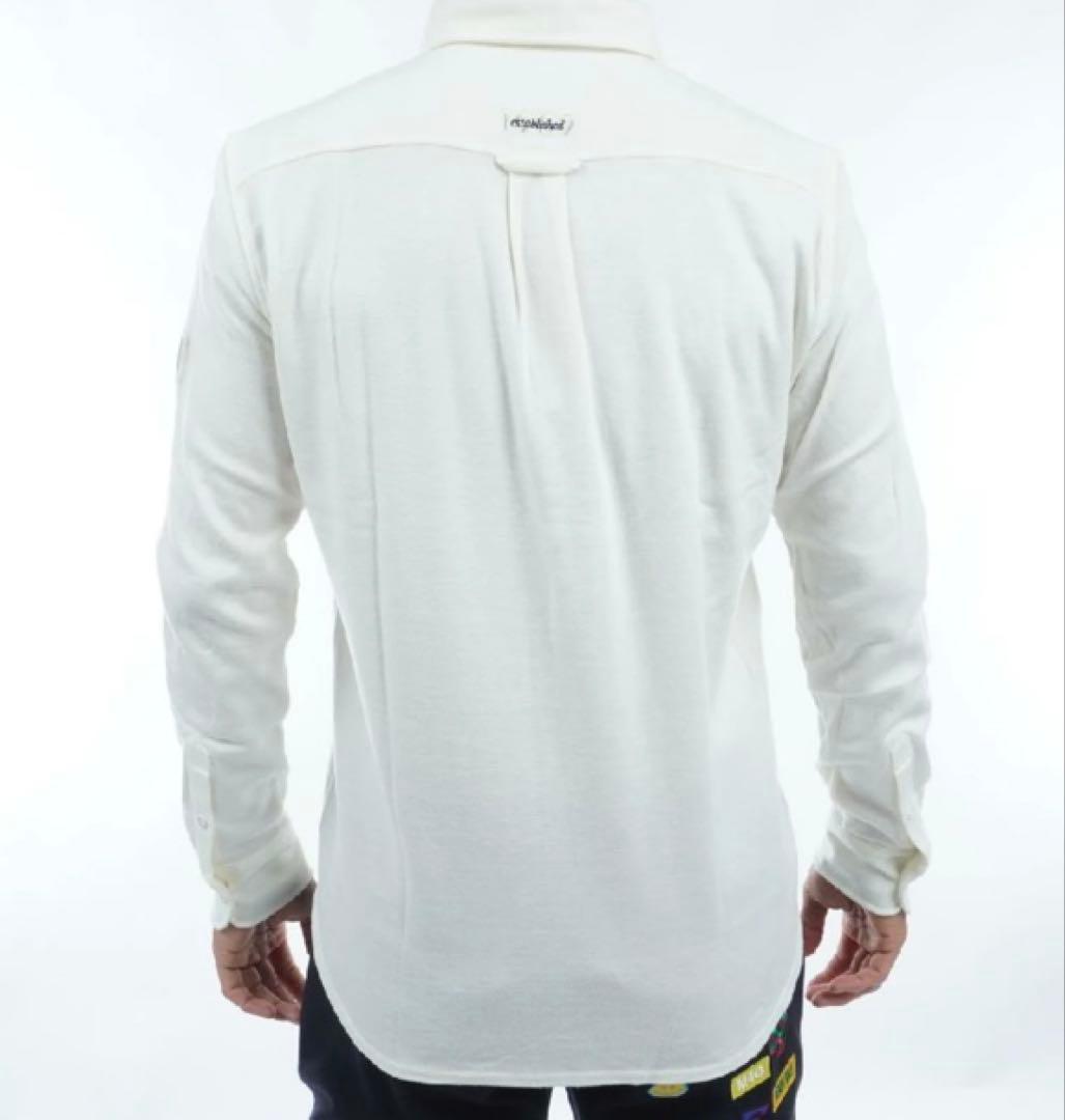 新品 パーリーゲイツ ストレッチカノコスムースピーチ 長袖ポロシャツ(4)M/白