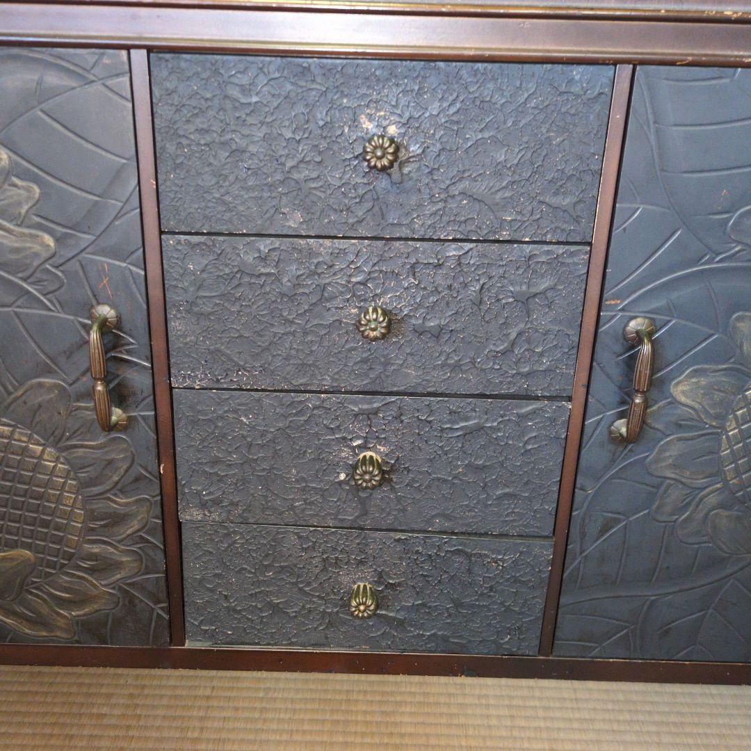 ★アンティーク茶箪笥★鎌倉彫り 違い棚 飾り棚