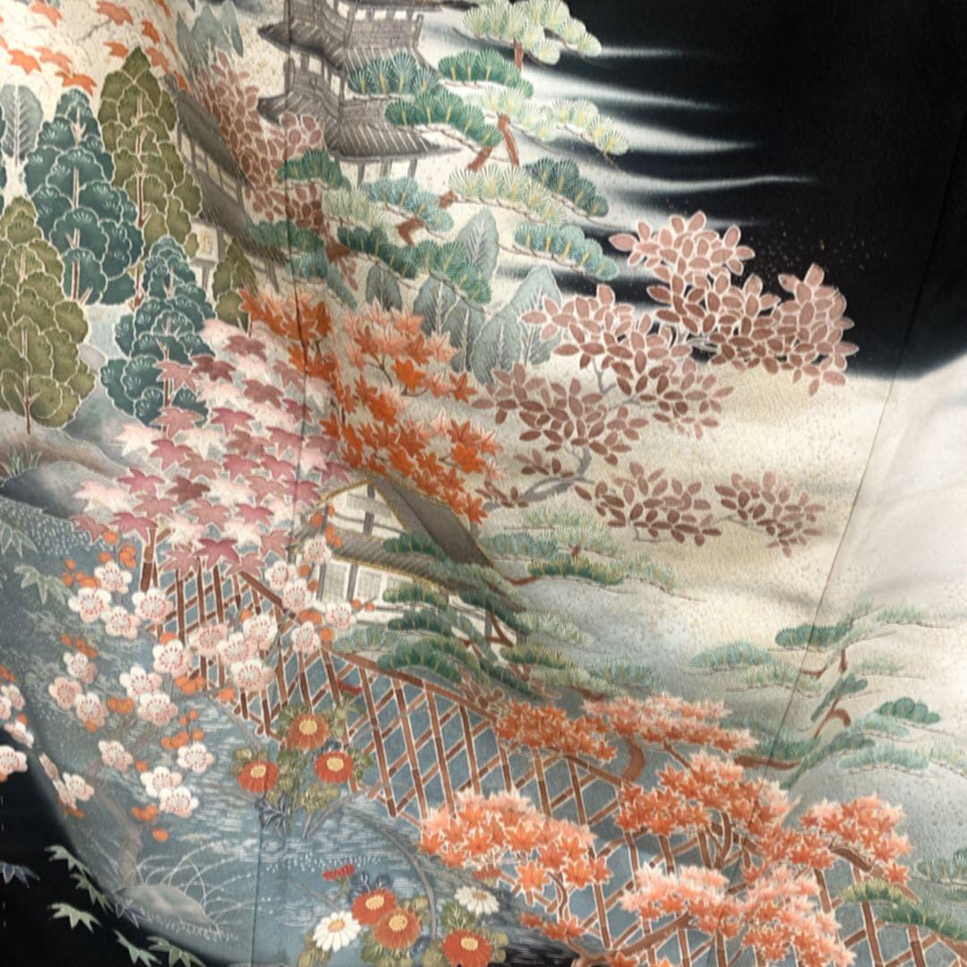 極美品　黒留袖　袋帯　￼ 4点フルセット　結婚式　比翼仕立て　礼服　作家物