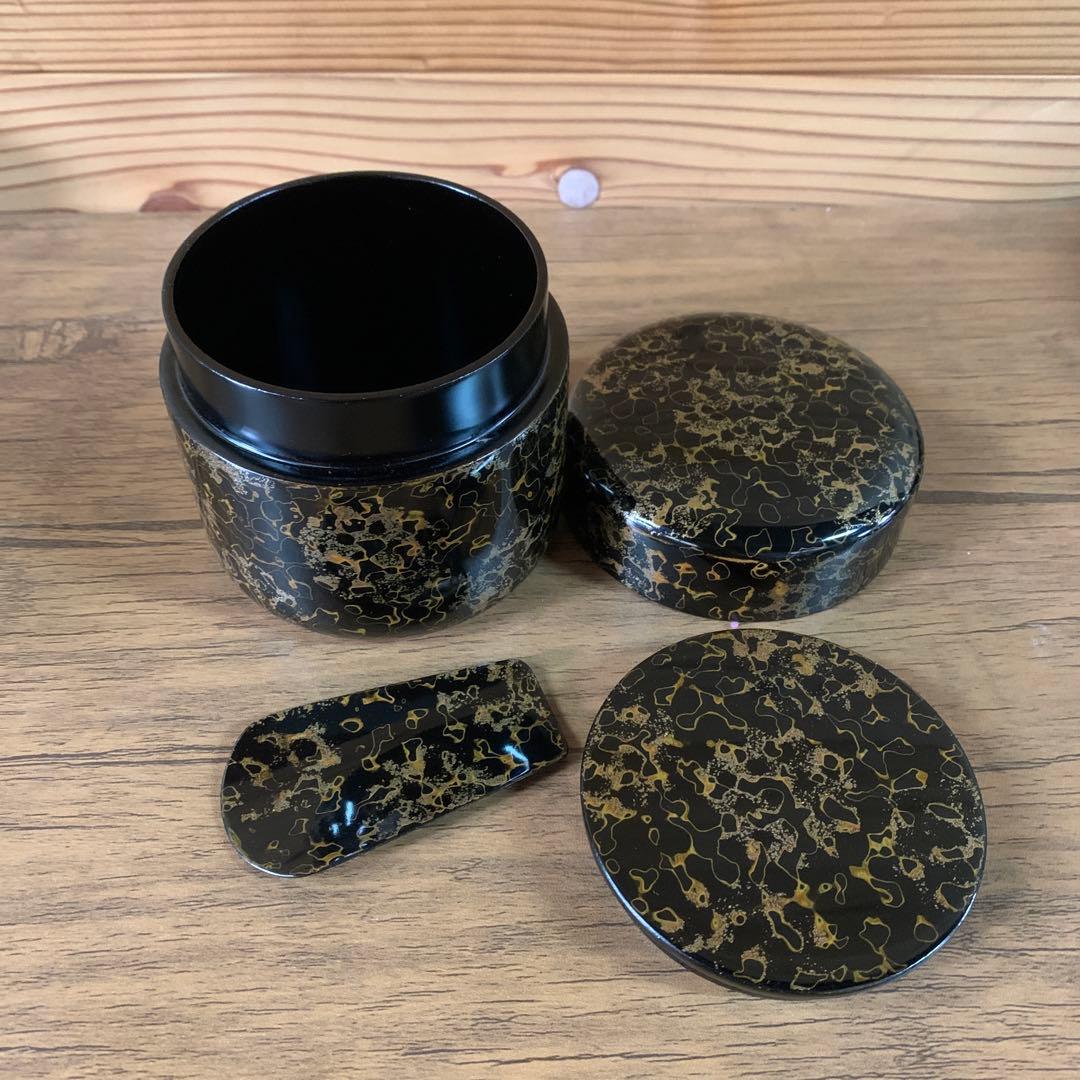 津軽塗　茶道具　唐塗　茶櫃　茶器　茶托　茶筒　セット