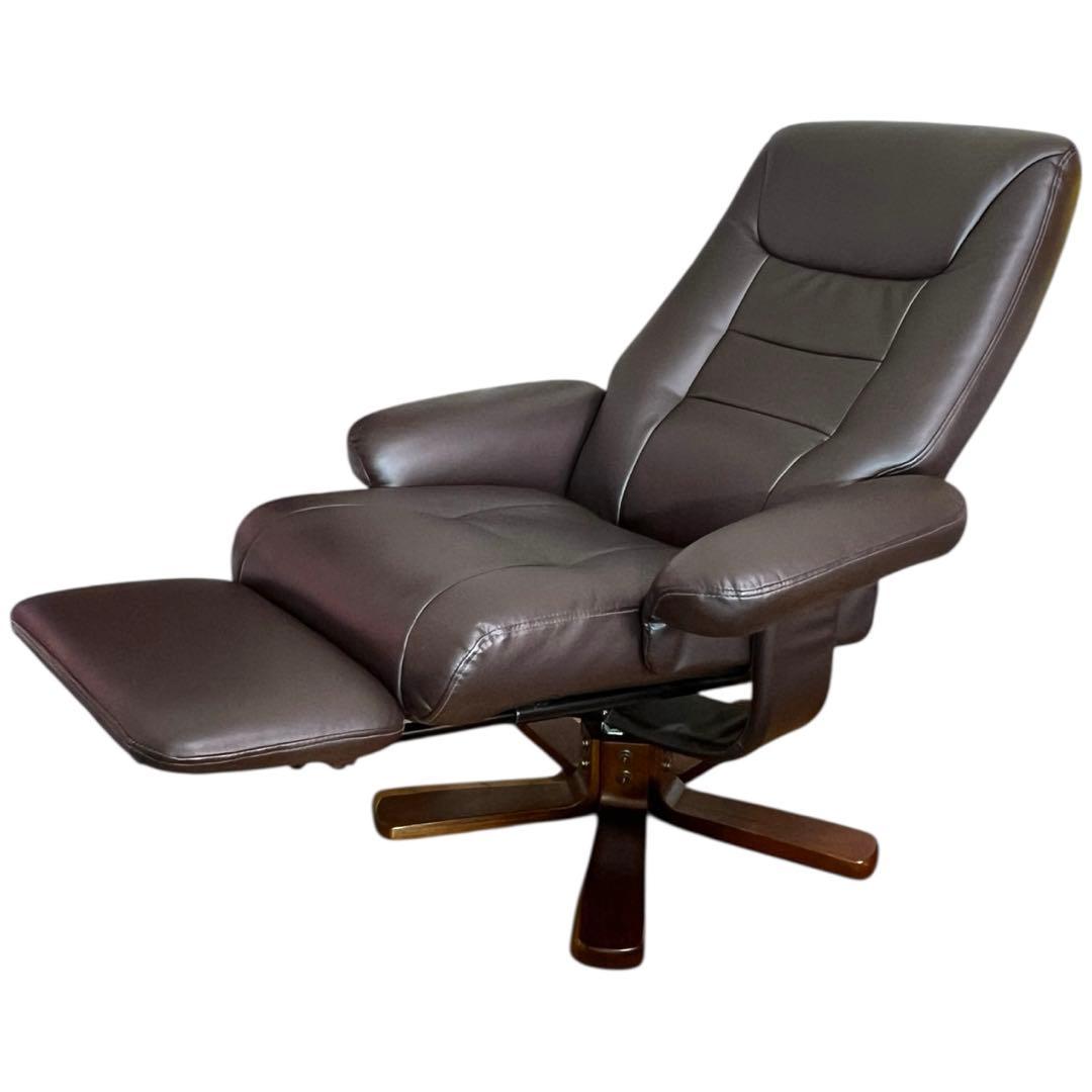 【極美品】パーソナルチェア 一人掛け ソファ オットマン付き マナベインテリア