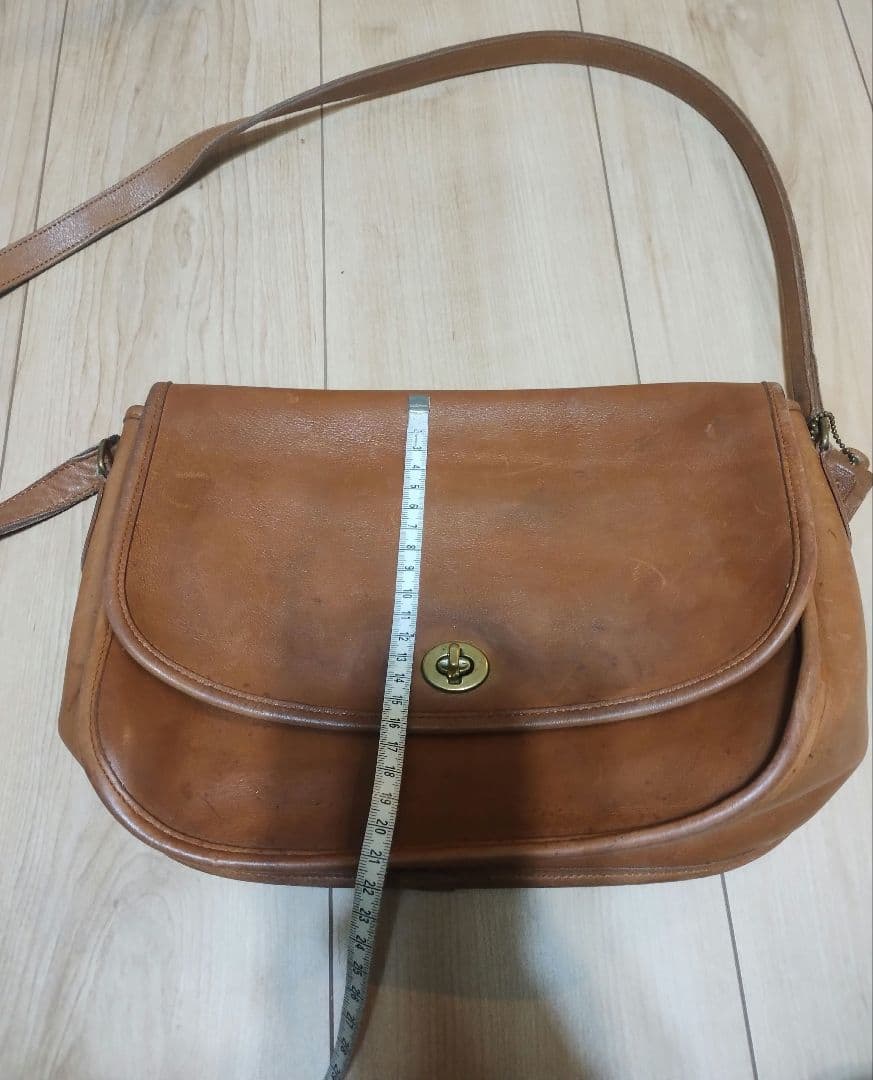 オールドコーチ　coach　ブラウンレザーショルダーバッグ　本革　アメリカ製