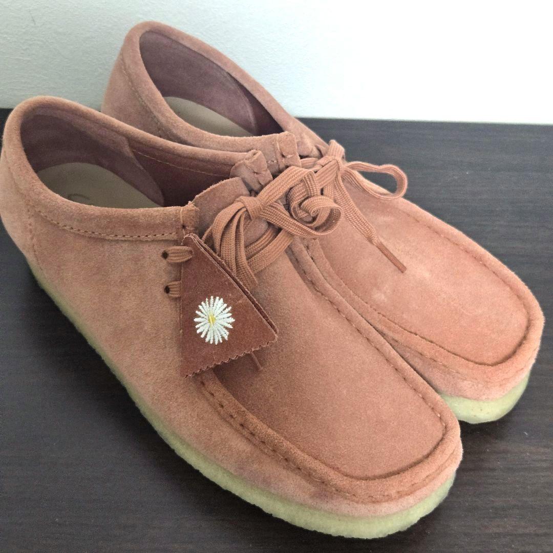 【美品】Clarksピンクスエード モカシンデッキシューズ　クラークスワラビー