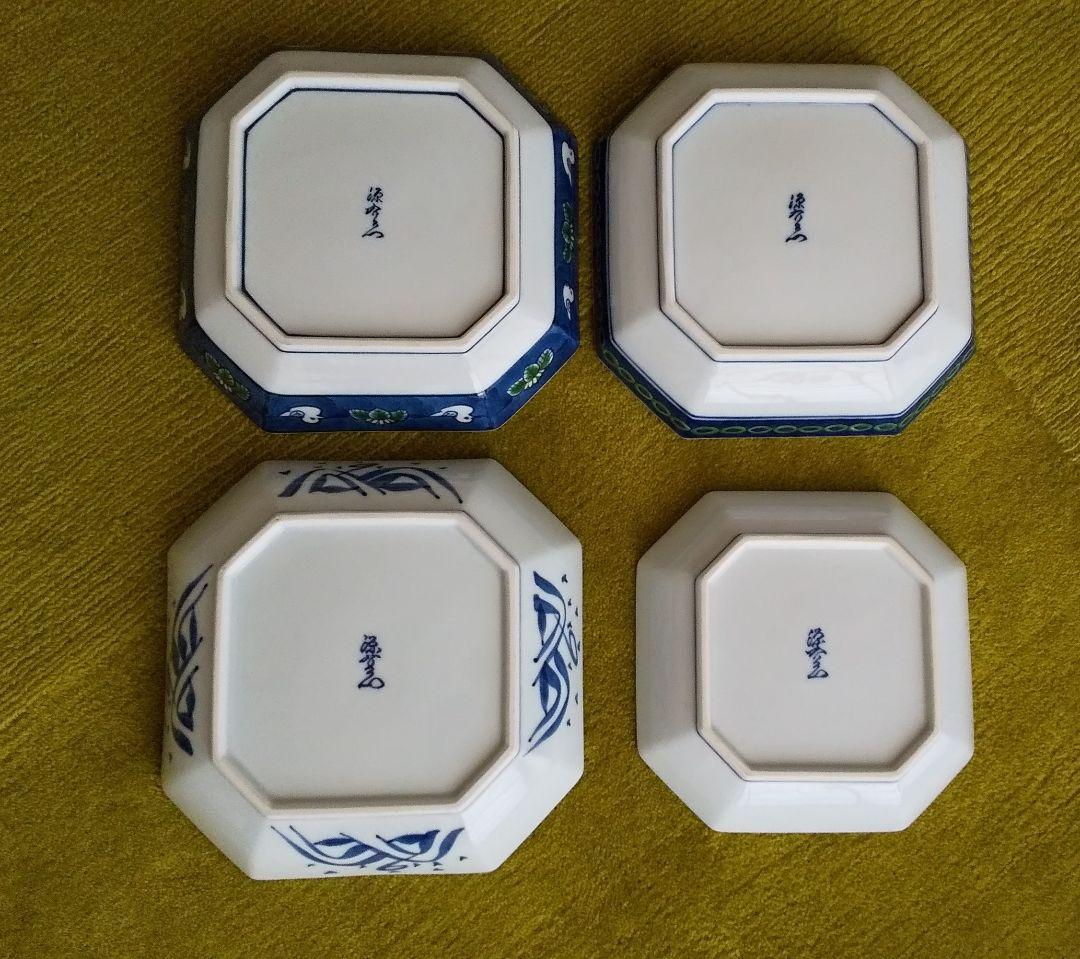 有田焼 源右衛門窯 古伊万里 方皿 中方皿 緑彩 染錦