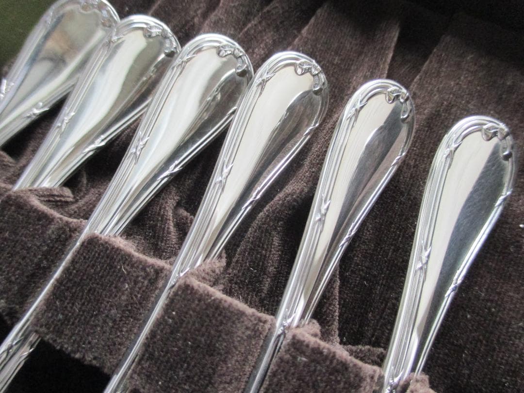極美品☆仏蘭西高級銀器クリストフルシルバー銀P　コーヒースプーン6本　リュバン