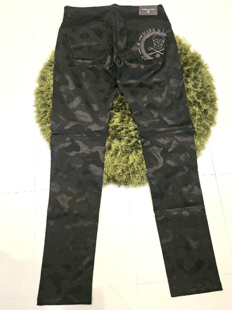 MARK & LONA スカル刺繍 ブラックパンツ