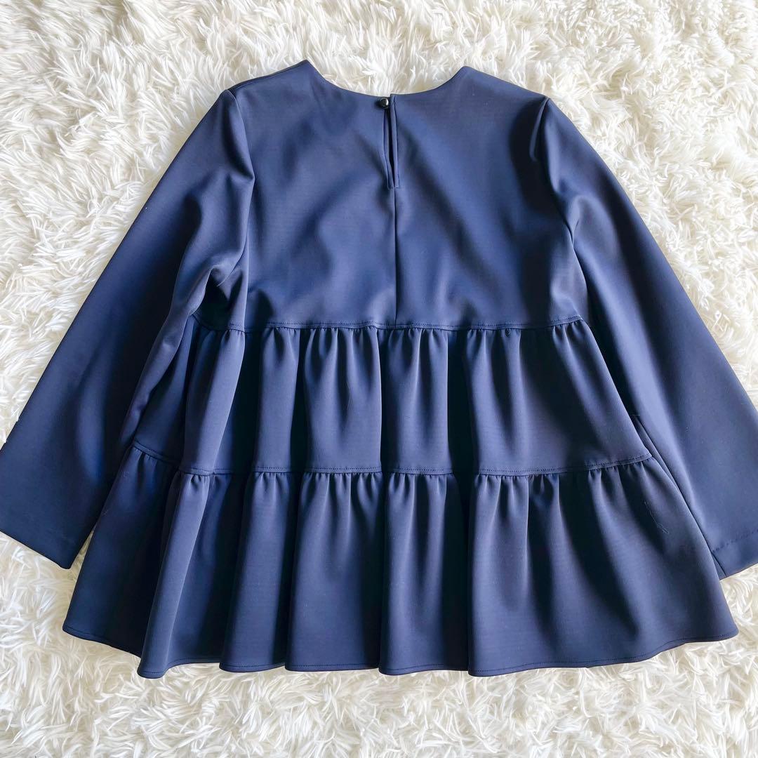 美品✨現行✨OHGA MASHUMALO TOPS ブラウス ティアード　紺