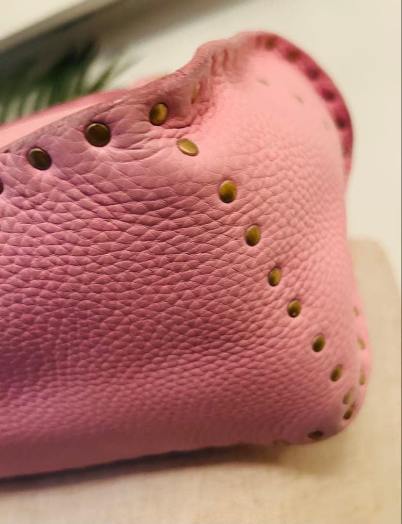 セリーヌ激レア★スタッズ付きブギーバッグピンク保存袋付きクリーニング済み