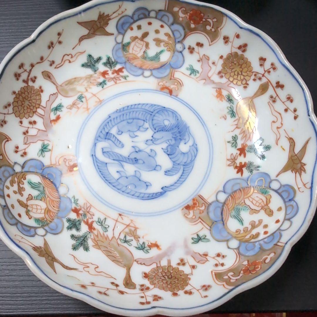 古伊万里焼　鶴に亀　6枚入り