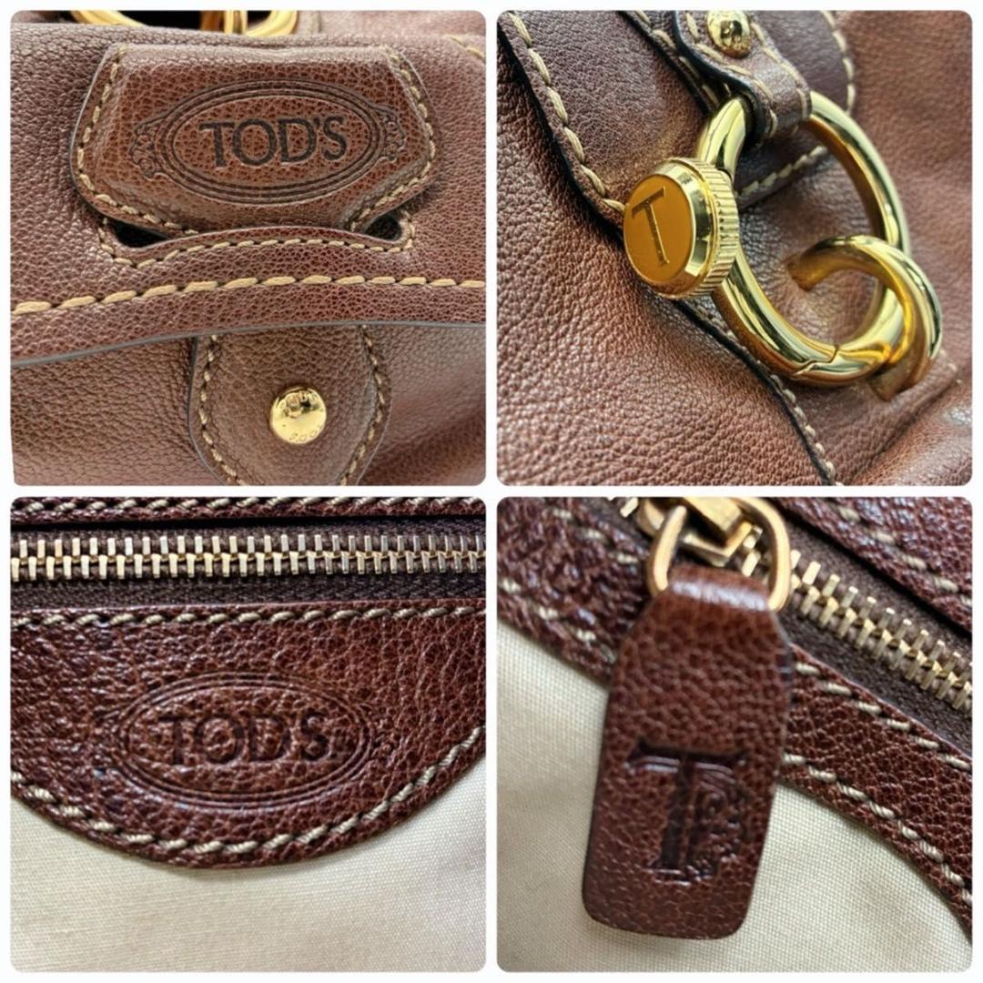 トッズ ホーボー ワンショルダー ショルダーバッグ ブラウン ゴールド金具
