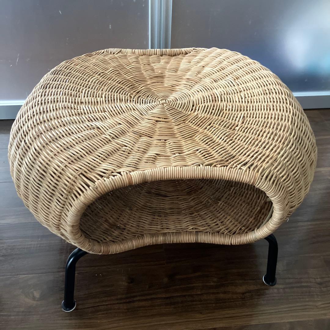 IKEA GAMLEHULT ガムレフルト　オットマン 収納付き,籐/チャコール