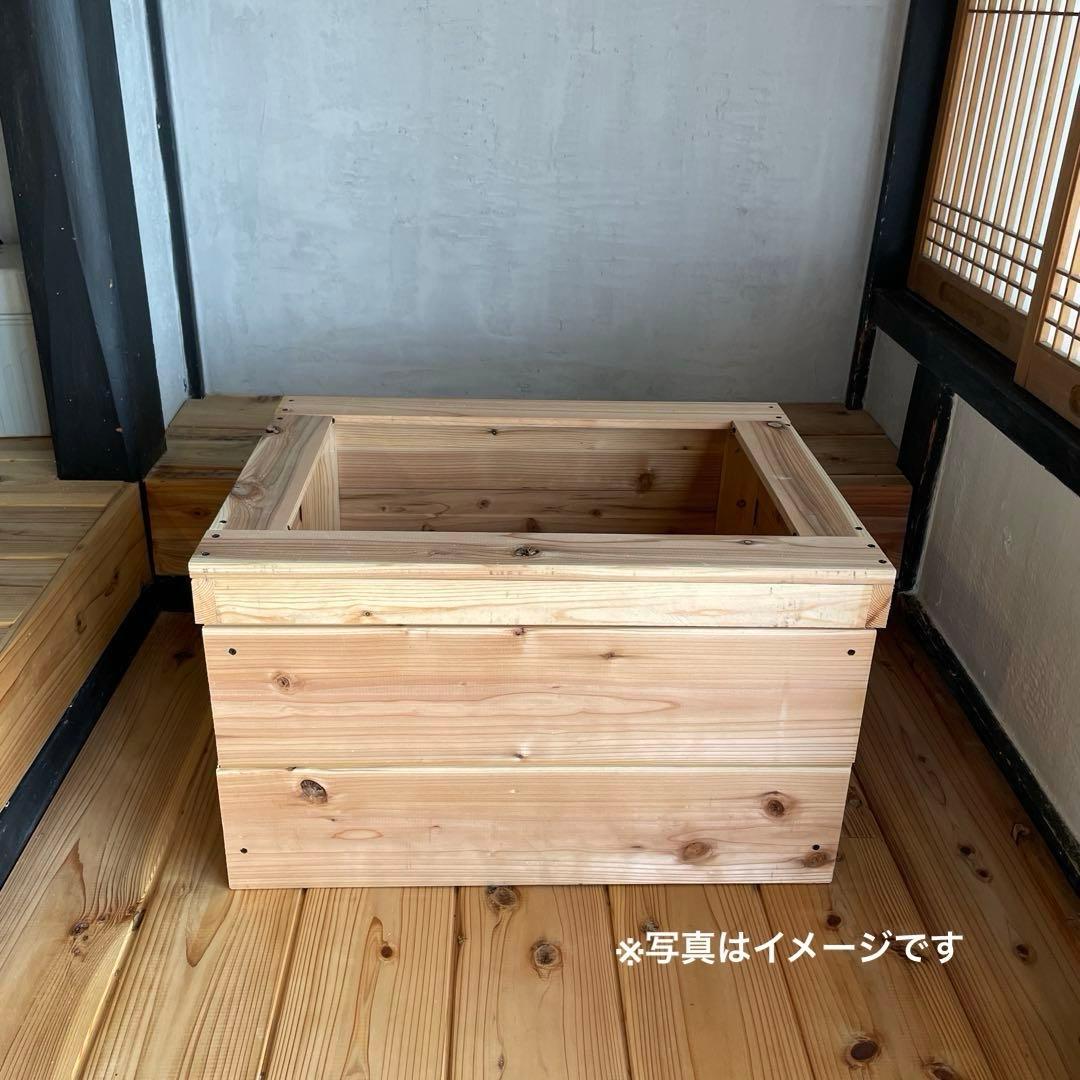 タライ 36L 木枠 低床セットメダカ 100％天然塗料 水槽 杉羽目板