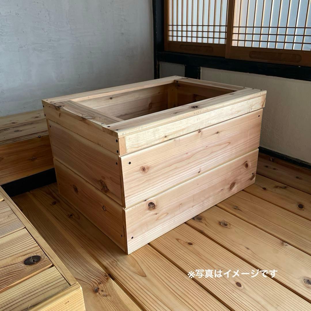 タライ 36L 木枠 低床セットメダカ 100％天然塗料 水槽 杉羽目板