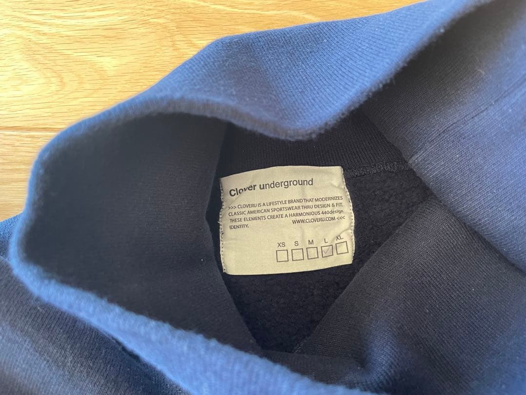 トップス WIDE SWEAT MUJI TURTLE NECK Washed Navy