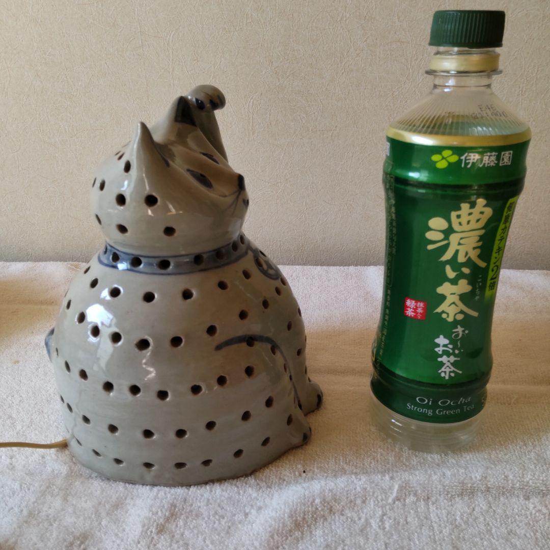 昭和レトロ　陶器の猫のランプ 　猫の照明