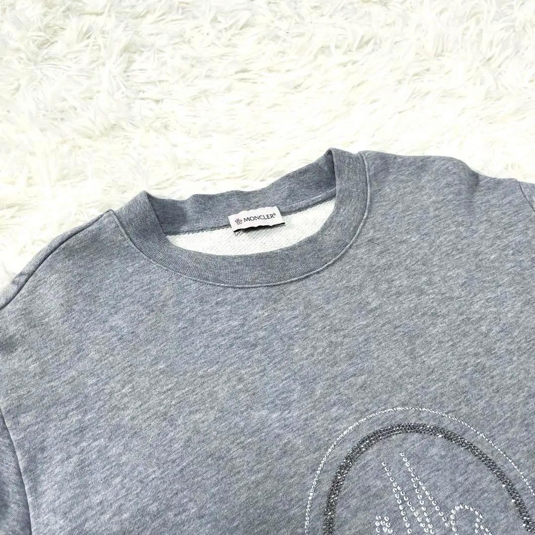 MONCLER モンクレール ロゴ トレーナー S ラインストーン グレー