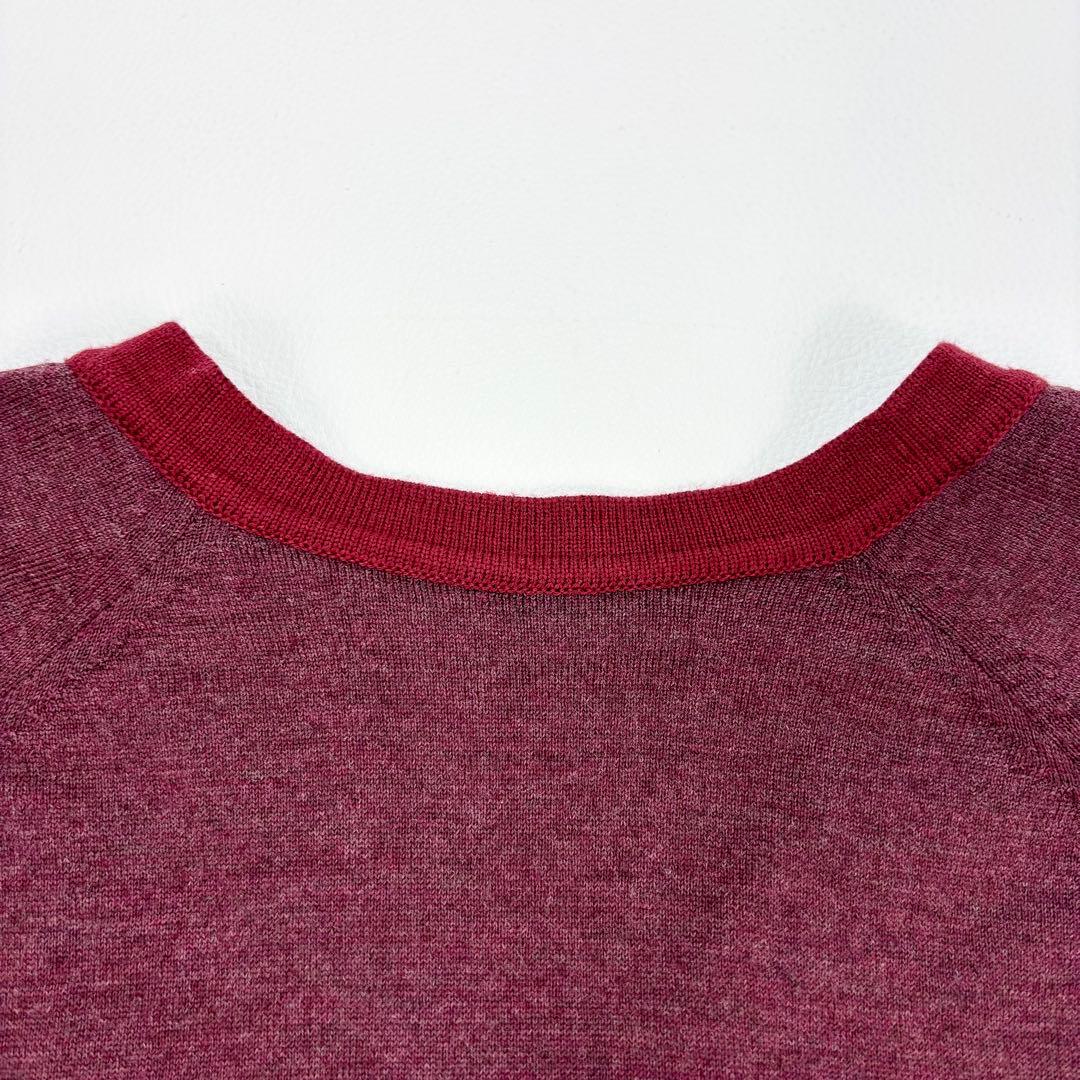 美品✨LOUIS VUITTON ニット カシミヤ混 刺繍ロゴ ボルドー