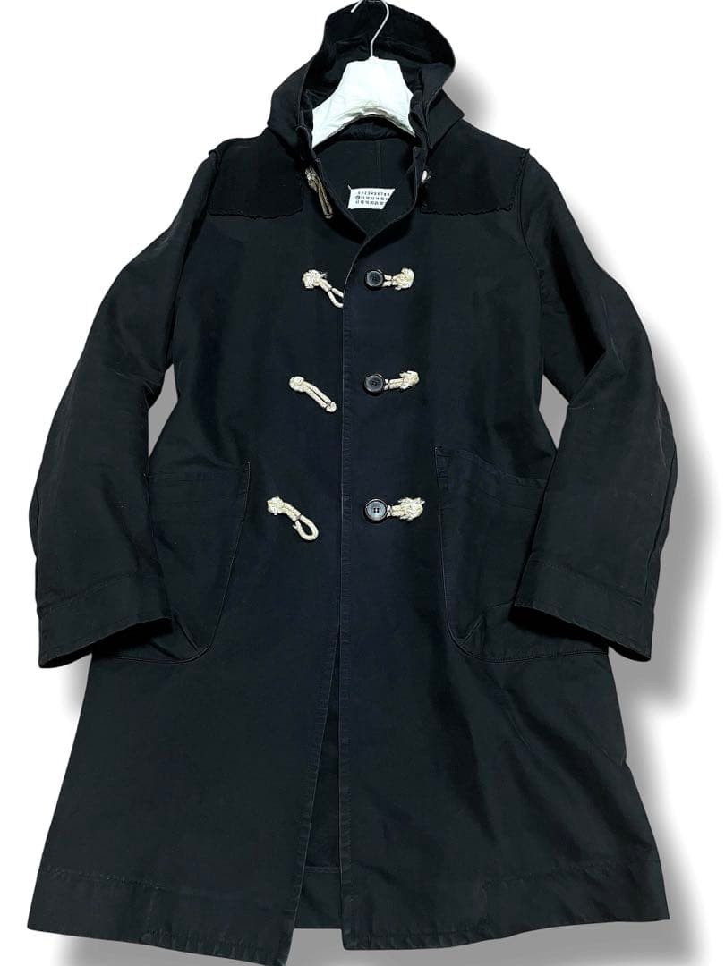 希少/03aw/マルタンマルジェラ/モールスキンダッフルコート/黒/50