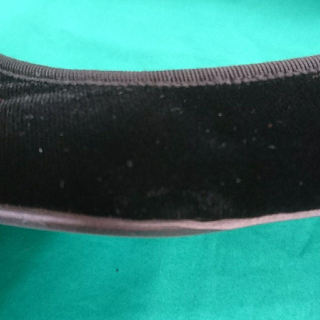 大人キュート♪銀座かねまつ　リボン付きフラットシューズ　23．5cm　黒系