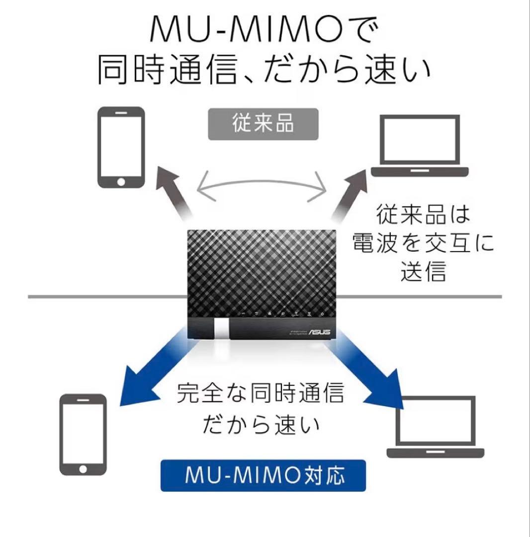 ASUS WiFi 無線 ルーター 11ac AC1900 RT-AC65U