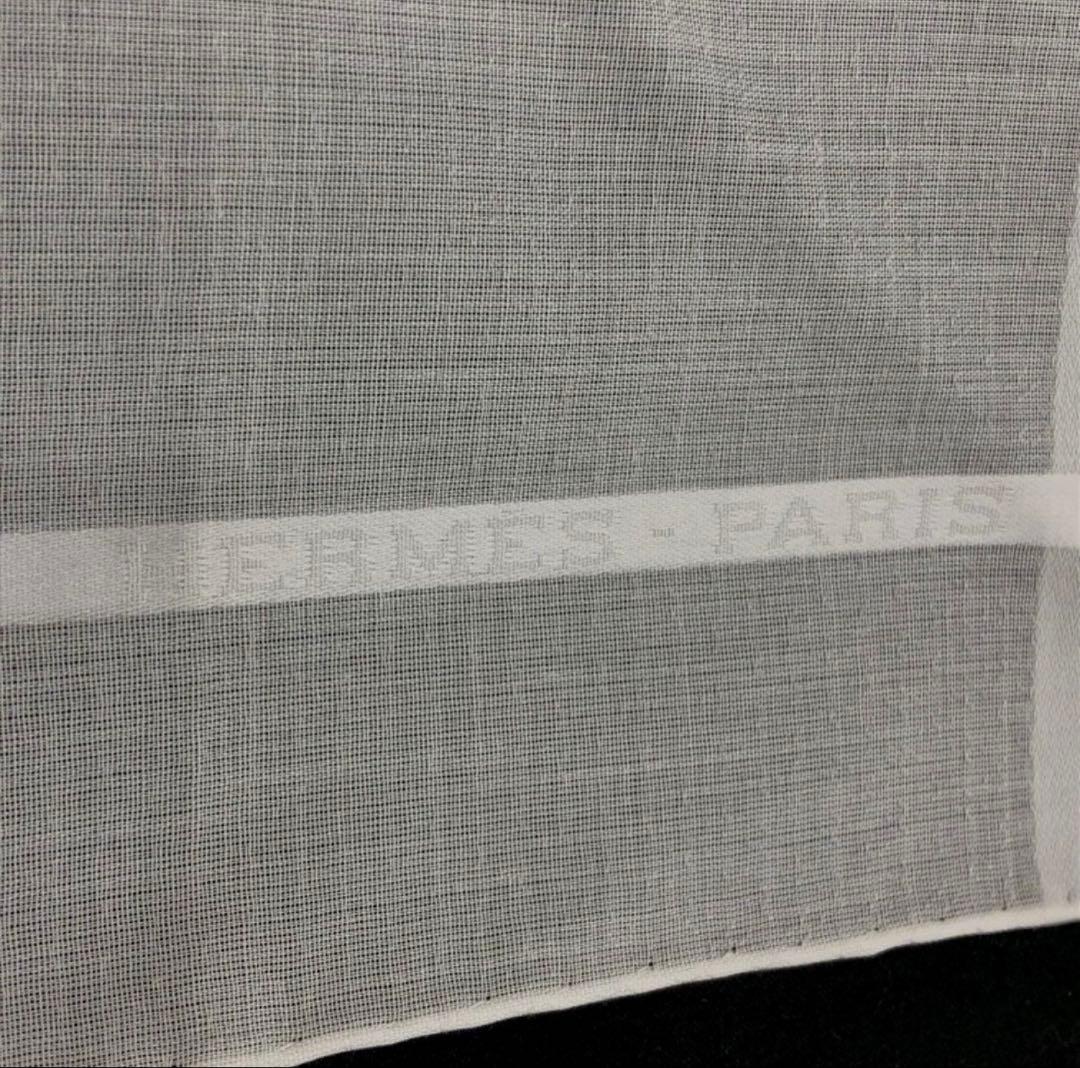 新品タグ付☆エルメス　ハンカチ　ロゴ　H模様　スカーフ　コットンスカーフ美品