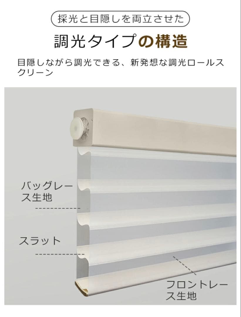 調光ロールスクリーン つっぱりタイプ