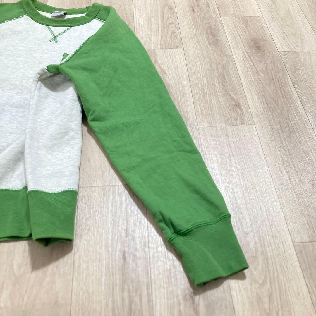 00s NIKE ゴツナイキロゴ刺繍ラグランスウェット 表記L 銀タグ　カマボコ