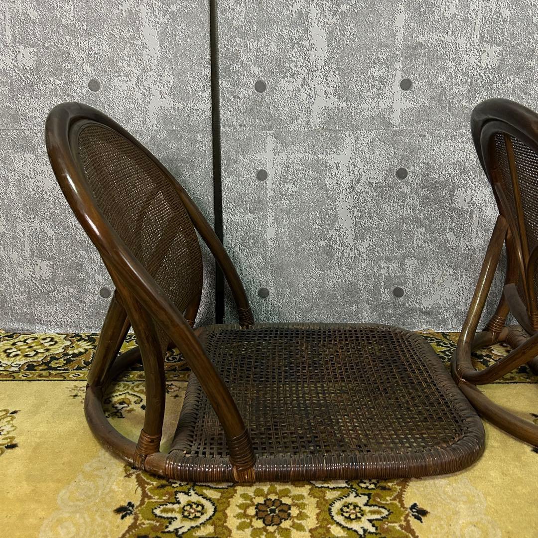 ꧁籐家具꧂ラタン座卓&座椅子2脚セット ガラス 食卓 机 椅子 いす イス