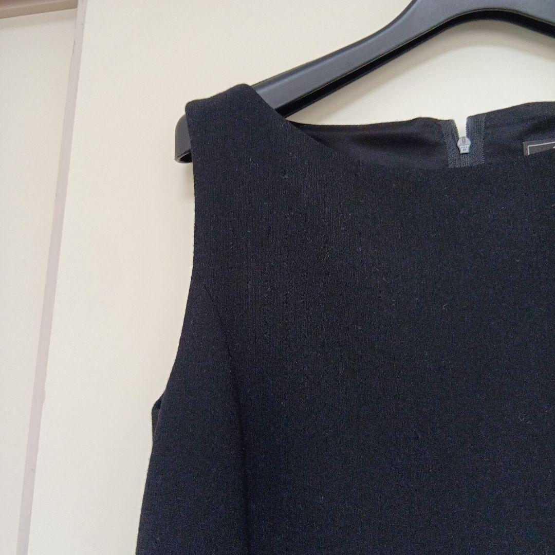 FOXEY 黒 ノースリーブ ひざ丈ワンピース