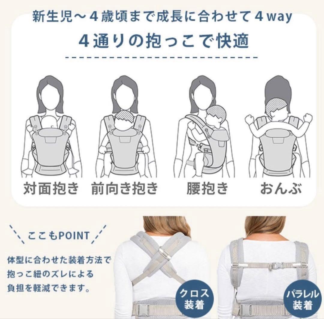 まつ　エルゴ 抱っこ紐 オムニ ブリーズ グラファイトグレー