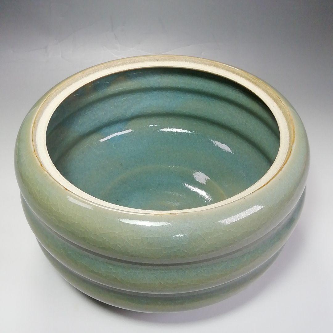Ｓ５３０　水指　『多田青磁』『田村雲洞作』『平水指』　共箱　茶道具