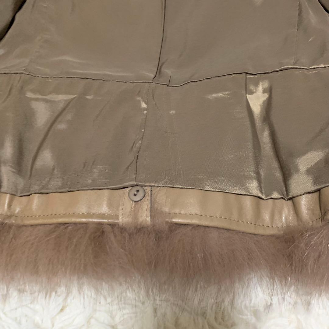 ダイアグラム ライダース ジャケット レザー 羊革 フォックスファー S