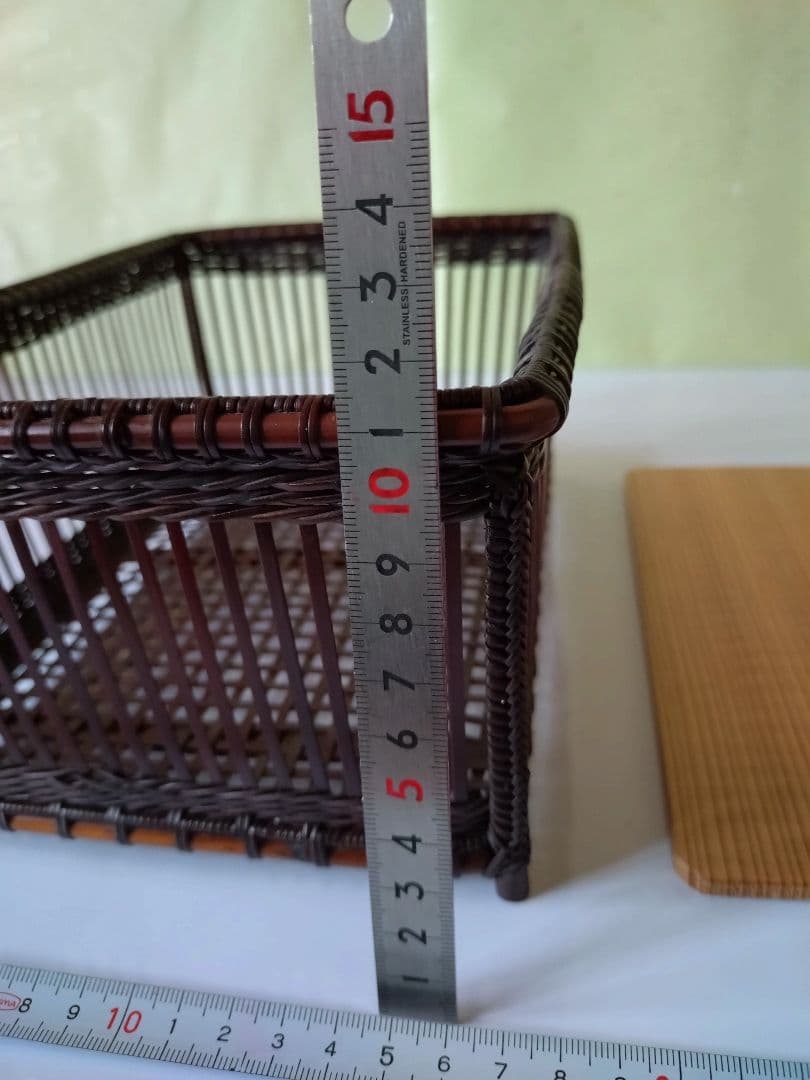 3 竹組透し篭 茶道具 篭 籠　 安藤竹良斎　共箱