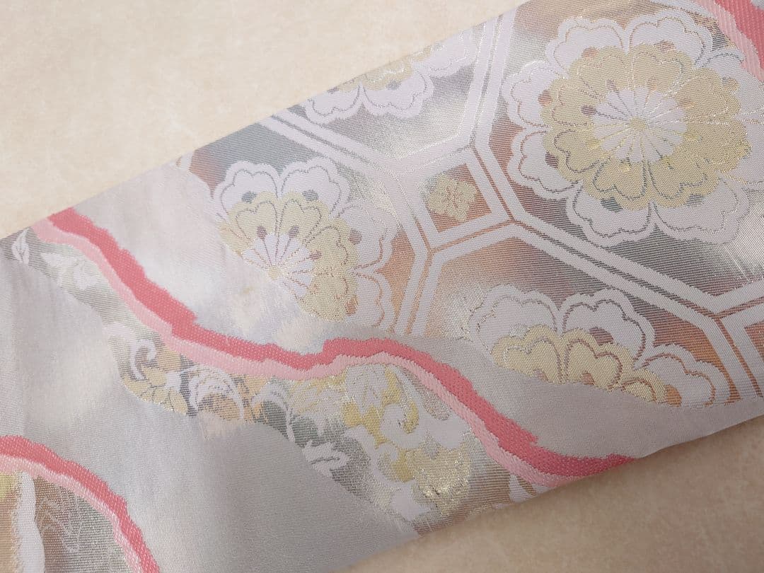 正絹　二部式　作り帯　振袖　成人式　 一点物