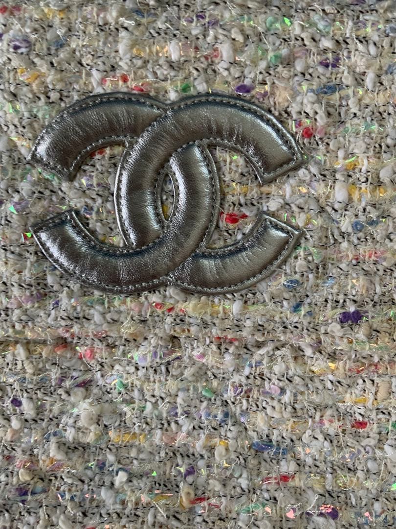 中古　美品　CHANEL 白　ツイードショルダーバッグ　証明書あり