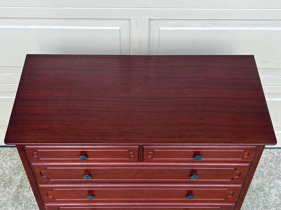 クラシック 猫脚チェスト 4段 木製 マホガニー調 引出し収納 アンティーク調