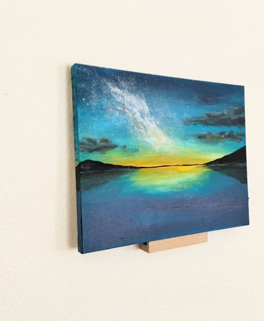 【静寂な夜】　F3 原画　一点物　夜景　風景