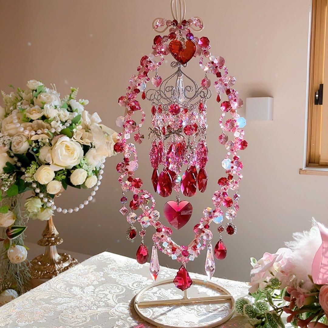 ☆かおmama☆様♡*.スワロフスキー♡シャンデリア付きスタンドサンキャッチャー