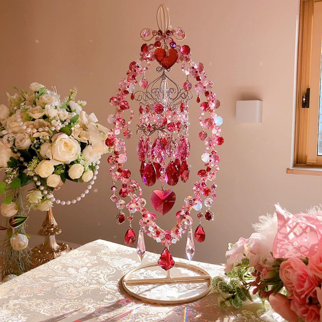 ☆かおmama☆様♡*.スワロフスキー♡シャンデリア付きスタンドサンキャッチャー