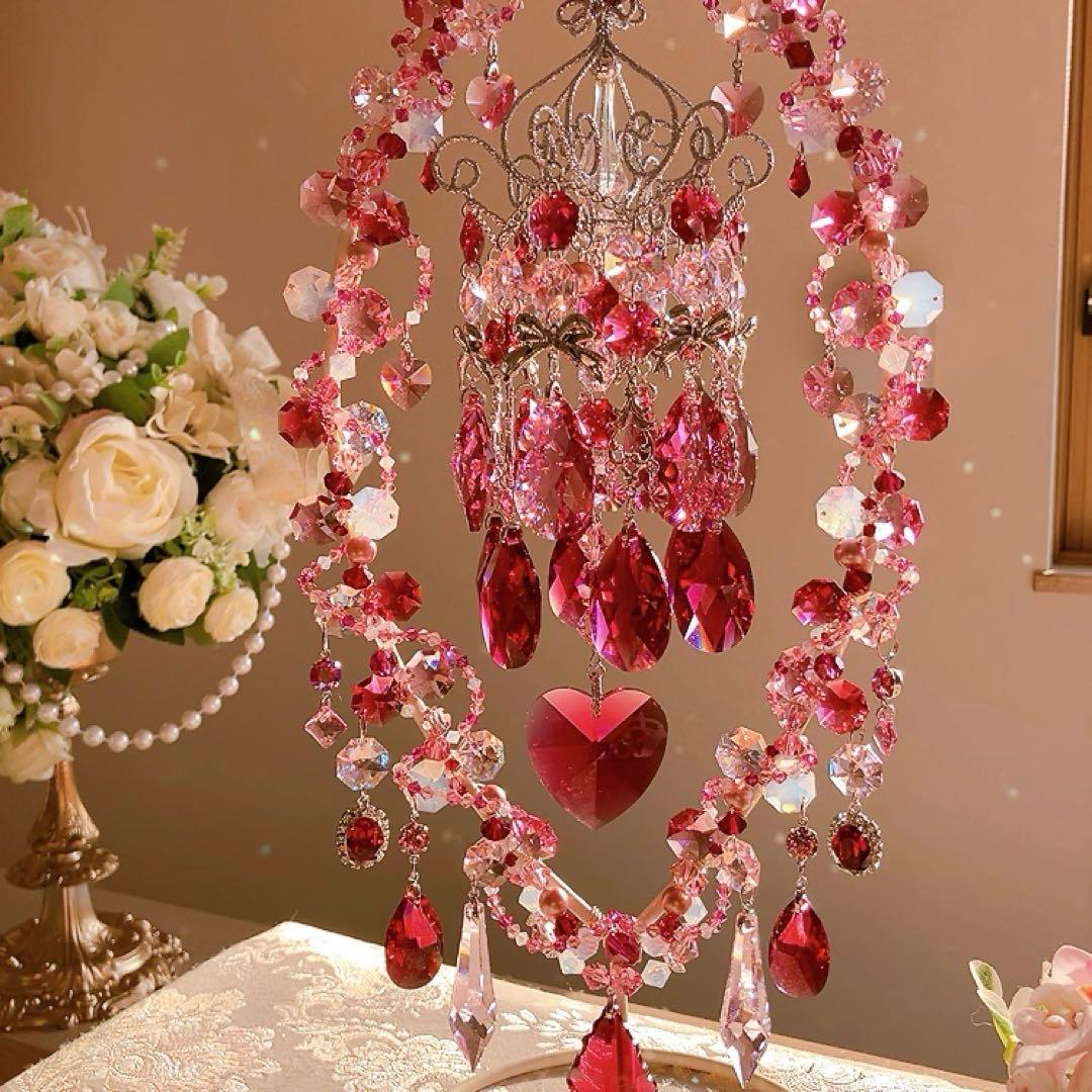 ☆かおmama☆様♡*.スワロフスキー♡シャンデリア付きスタンドサンキャッチャー