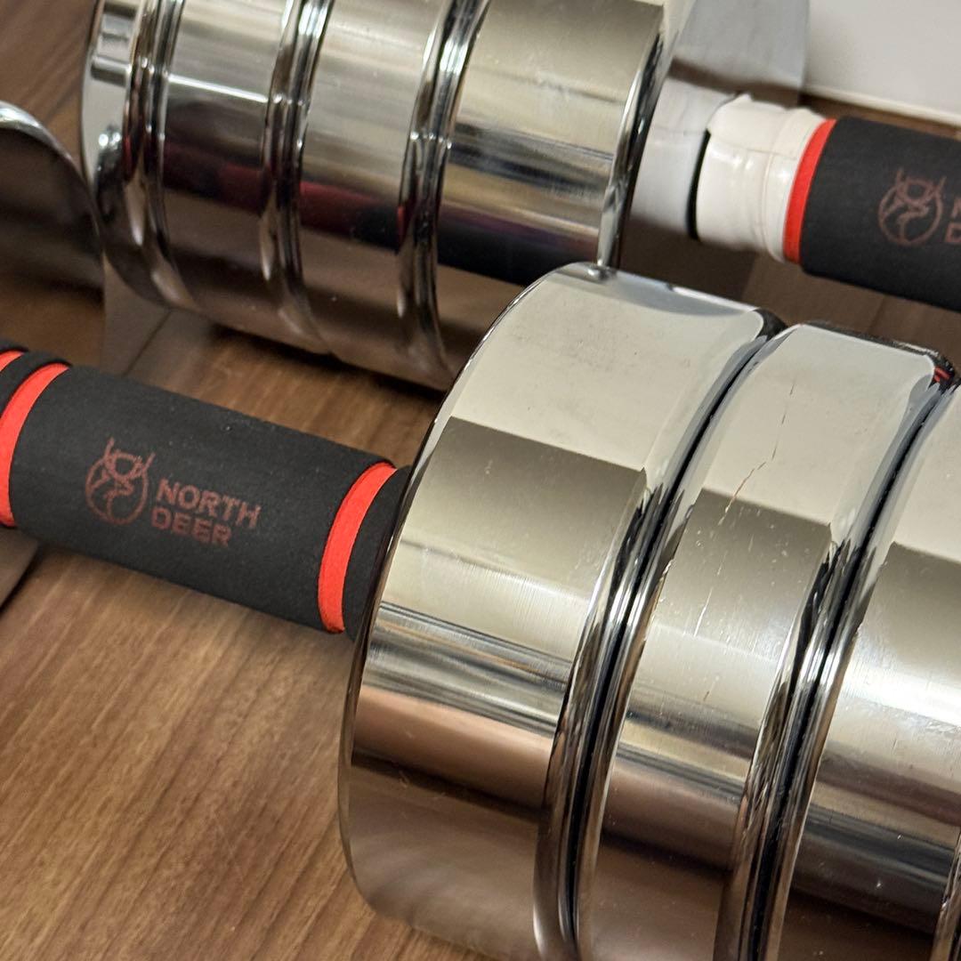 Northdeer ダンベル 可変式20kg 鏡面仕上げ クロムメッキ仕上げ ②