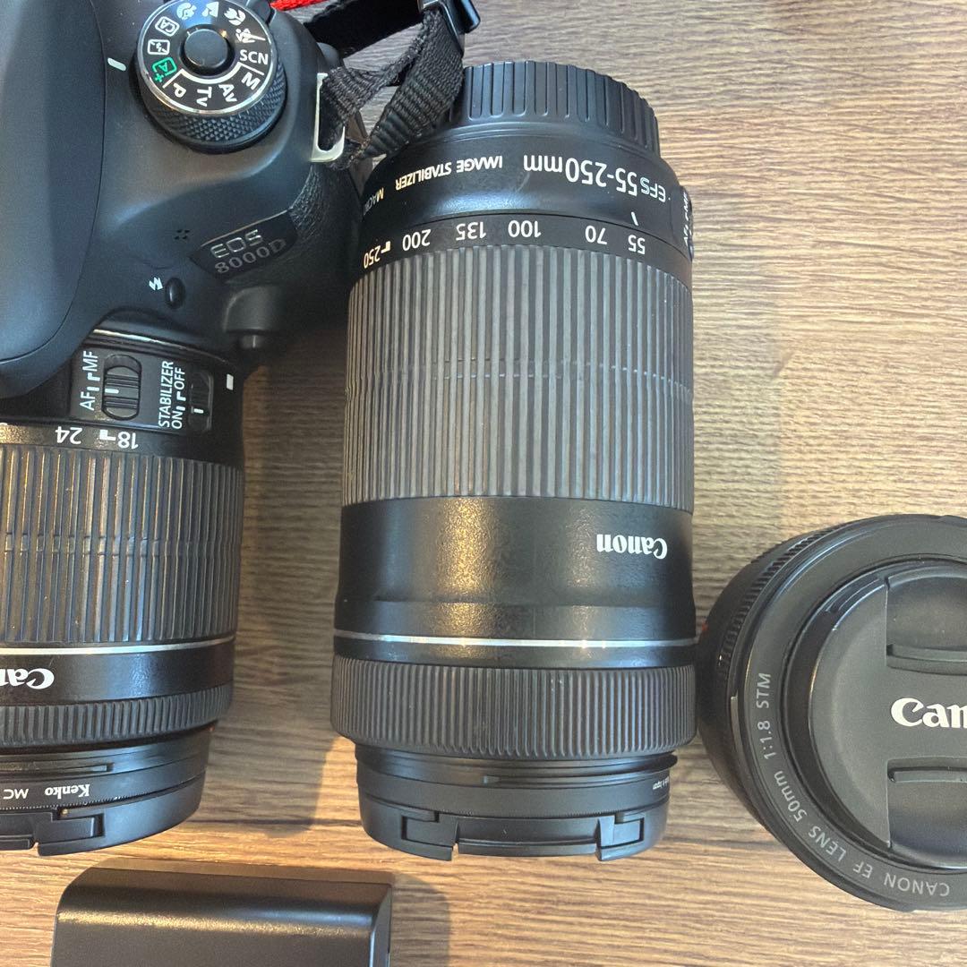 ココ【お値下げ】Canon EOS 8000D 本体レンズ3本セット