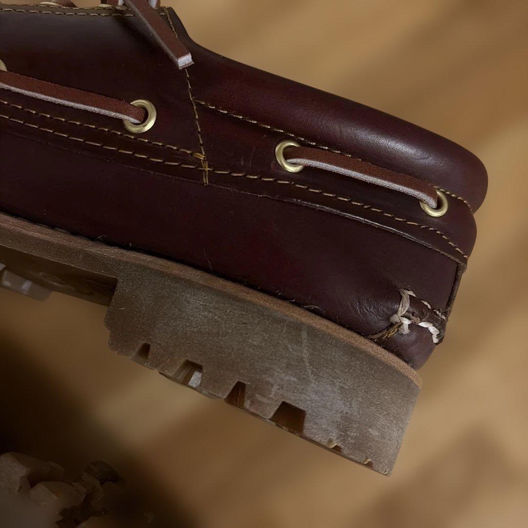Timberland クラシックラグ 3アイ モカシン バーガンディ 26.5