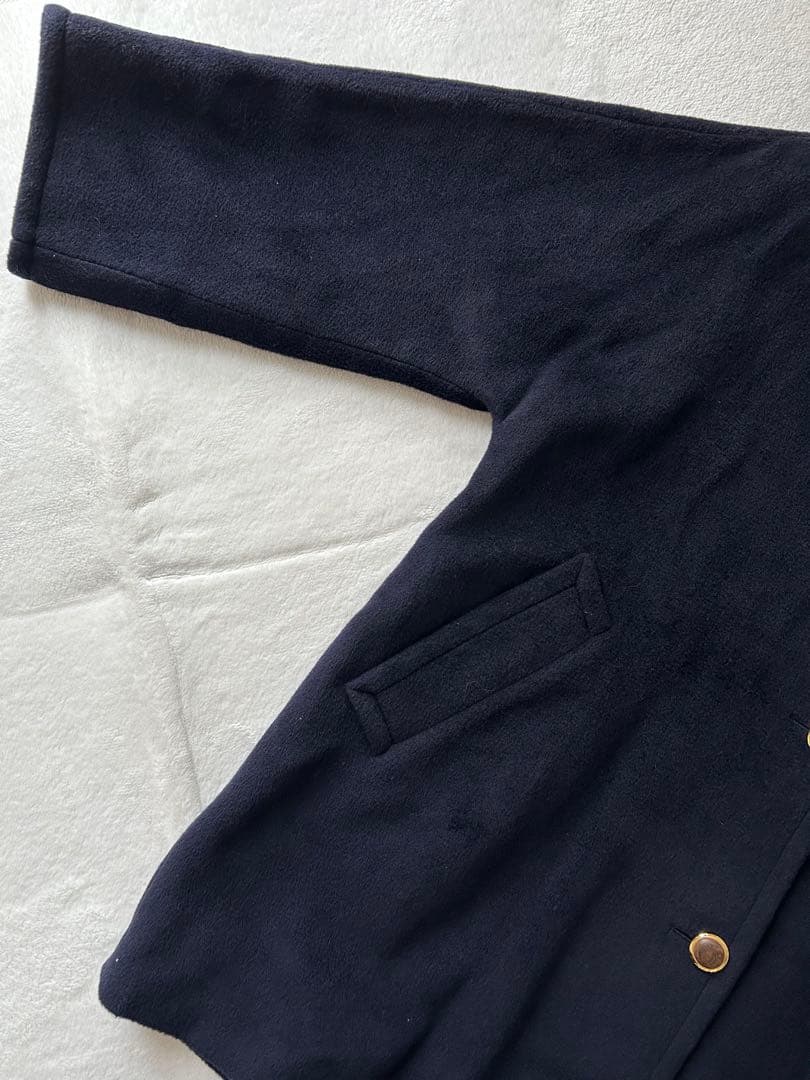 MaxMara マックスマーラ カシミヤ混 ウールコート 1枚袖 Aライン 紺色