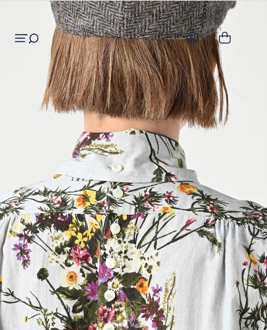 45rpm 45Rインドカディブーケストライプのリボンブラウス今季