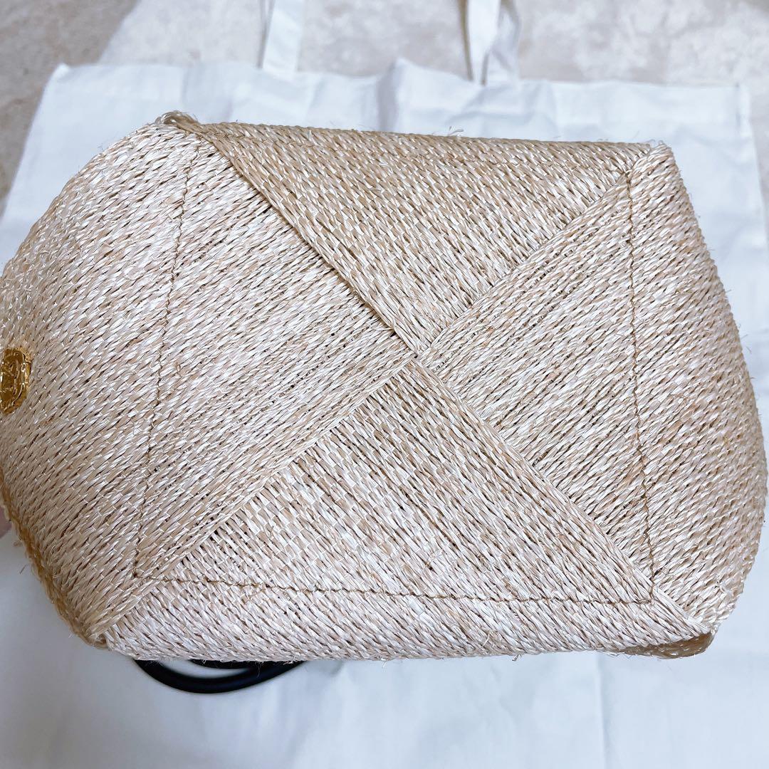 美品✨️VIOLAd'ORO かごバッグ ショルダーバッグ 天然素材 アバカ 本革