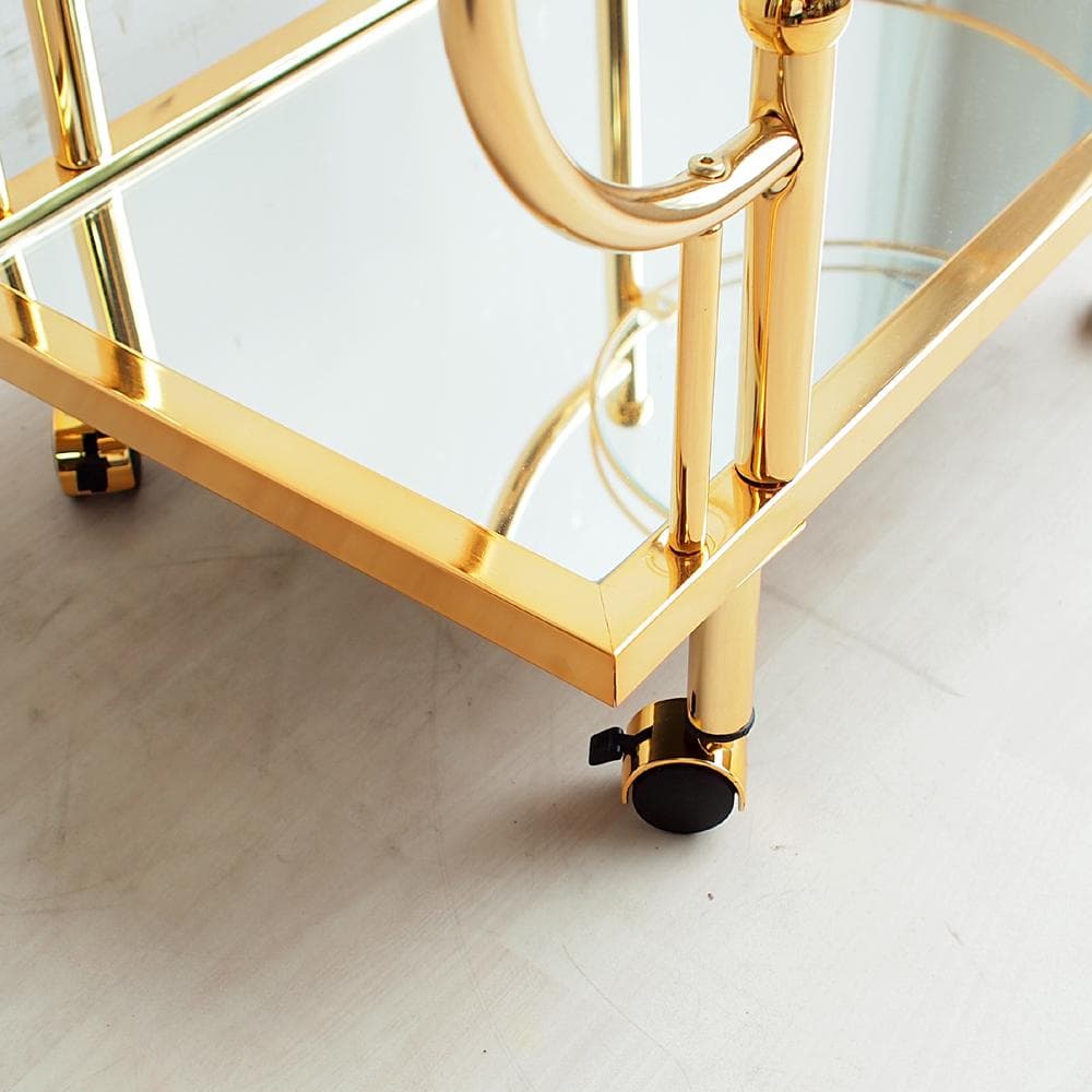 ゴールドフレーム サービスワゴン ガラス天板 エレガント ZR24073