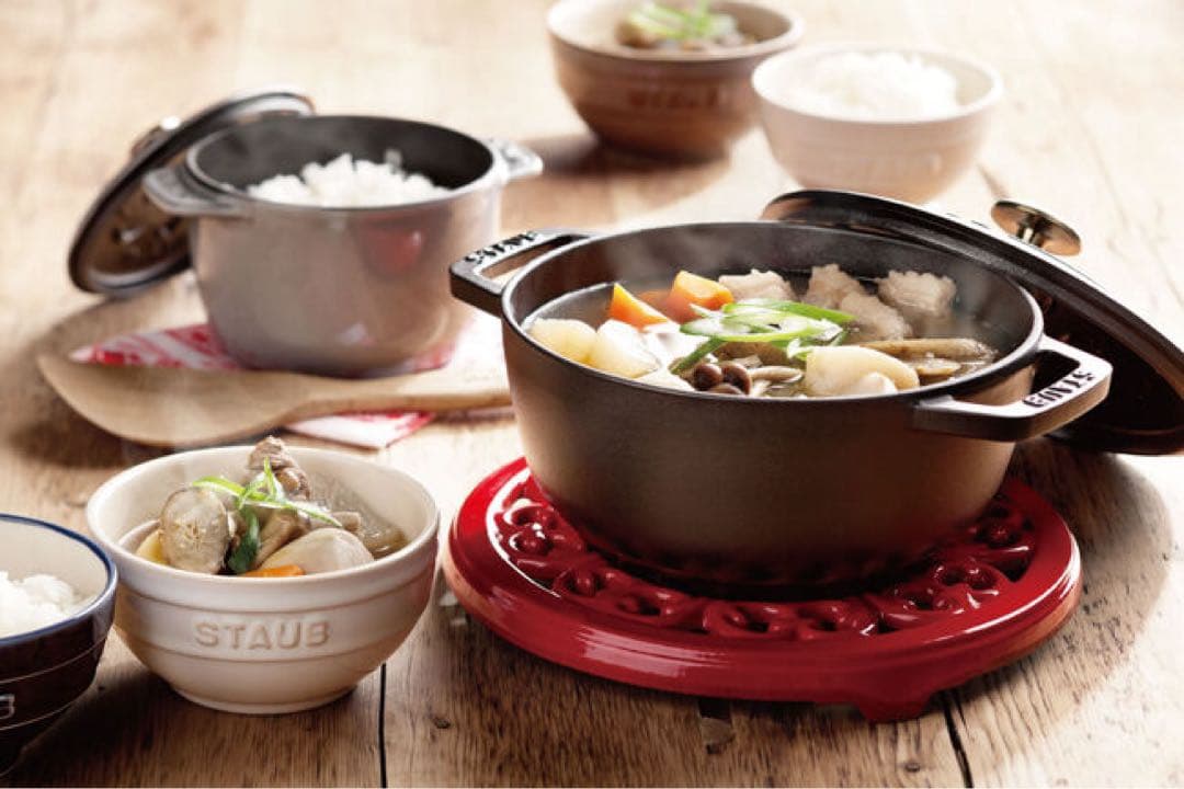 の*ん様 Staub ストウブ Wa-NABE (ワナベ) 18cm鍋 ブラック
