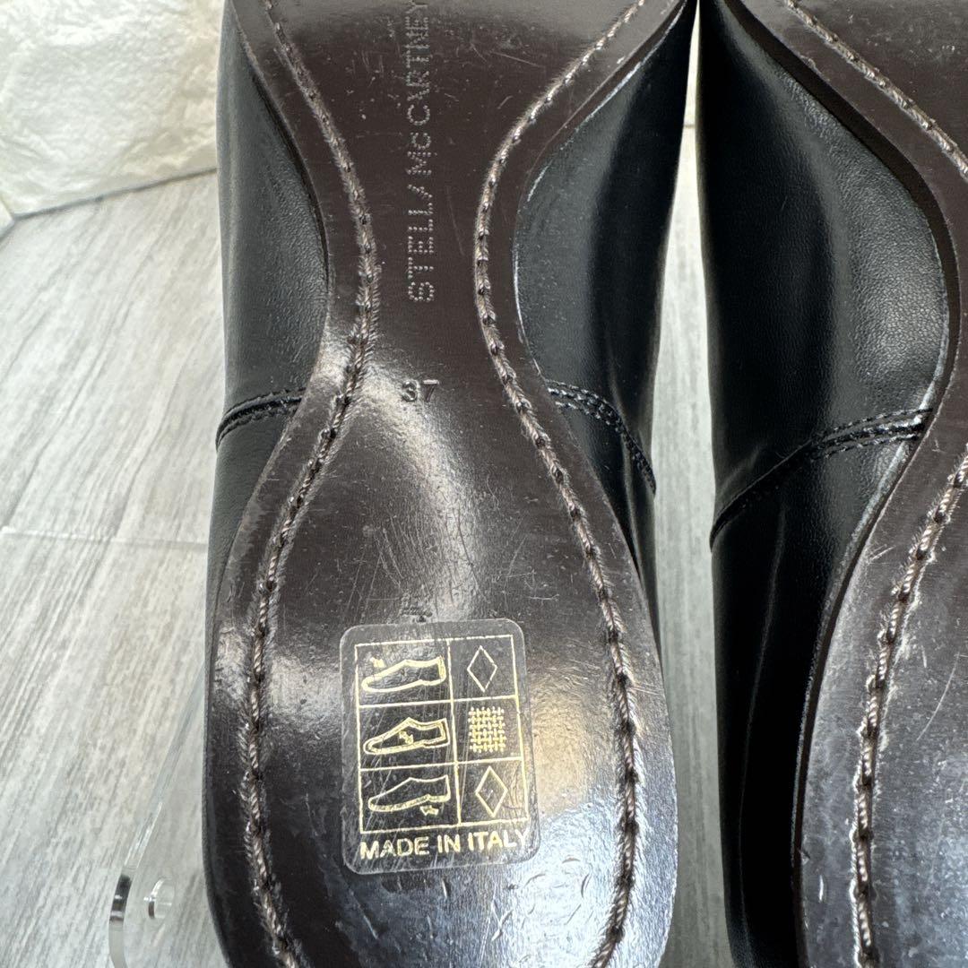 美品⭐️ステラマッカートニー チェーン レザーパンプス ブラック 37 イタリア製