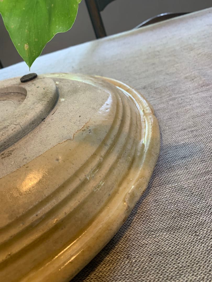 黄瀬戸　石皿　古瀬戸　大皿　大鉢　37cm 江戸